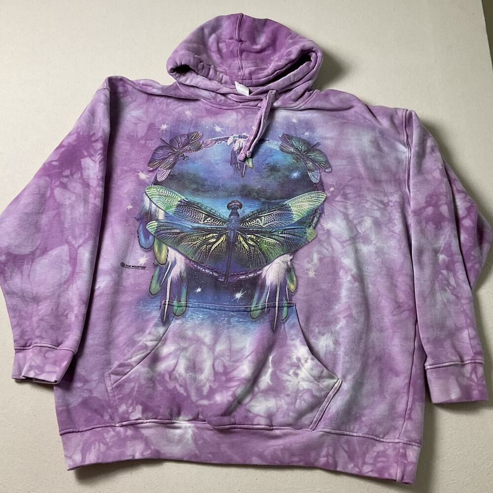 The Mountain Womens Size XL Purple DragonFly Dream Catcher Long Sleeve Hoodie